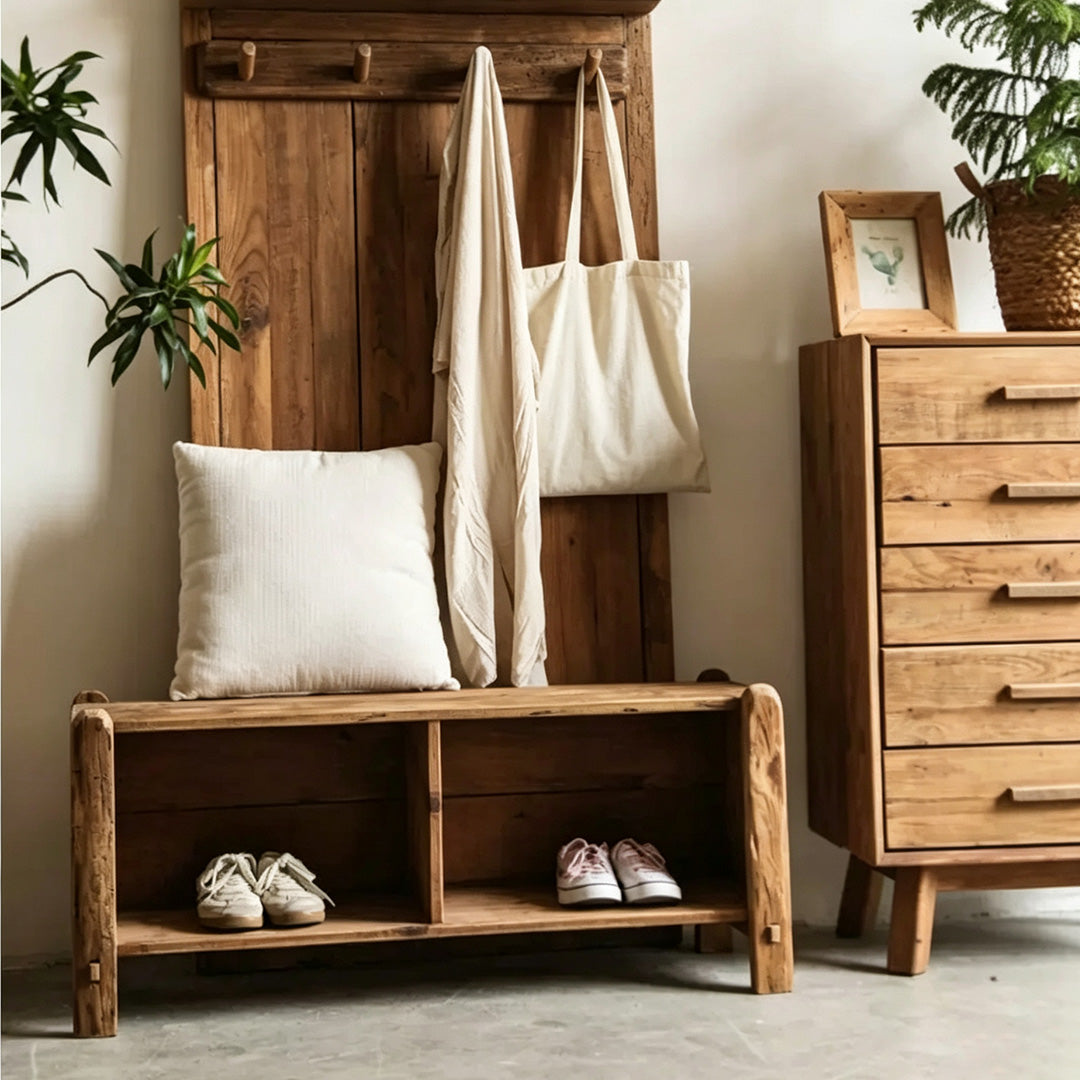 Shoe Rustic Pine Shoe Storage Bench