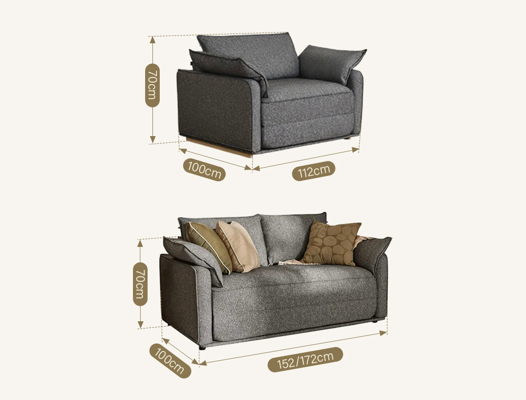 Barghouti Two Seater Sofa Bed, Linen