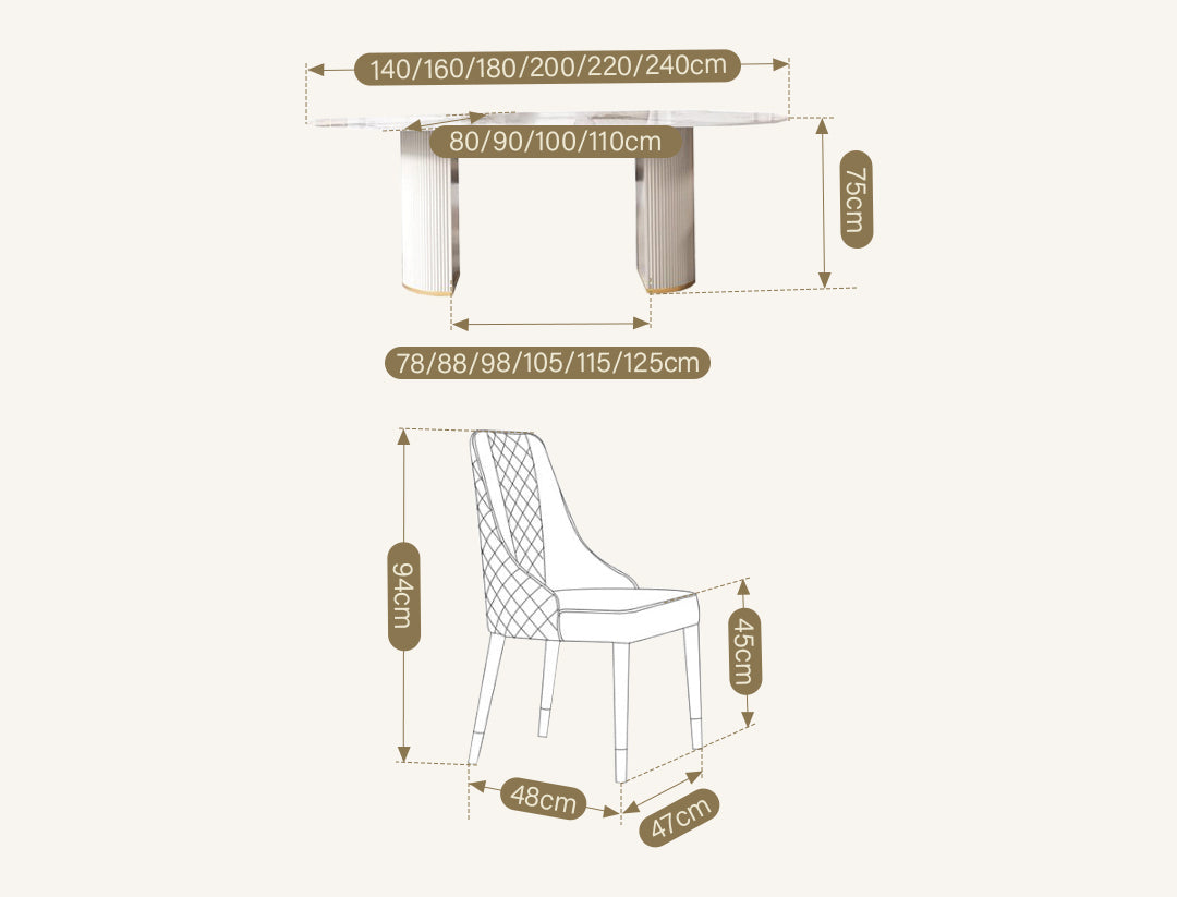 Costanza Dining Table, Slight Danaged  (Display)