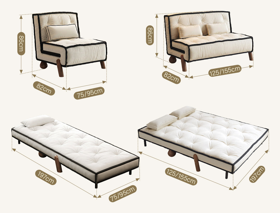 Lumina Single Sofa Bed, Velvet