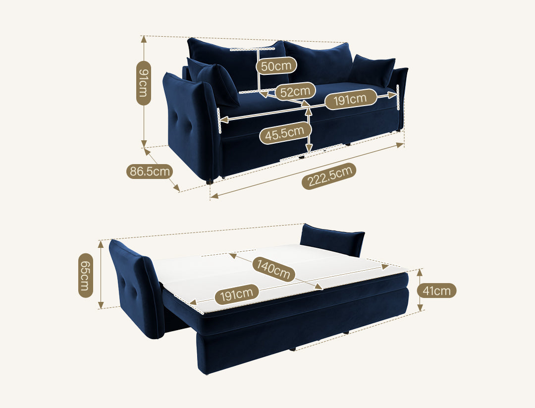 Ritchie Two Seater Sofa Bed, Pull Out Sleeper Sofa Bed