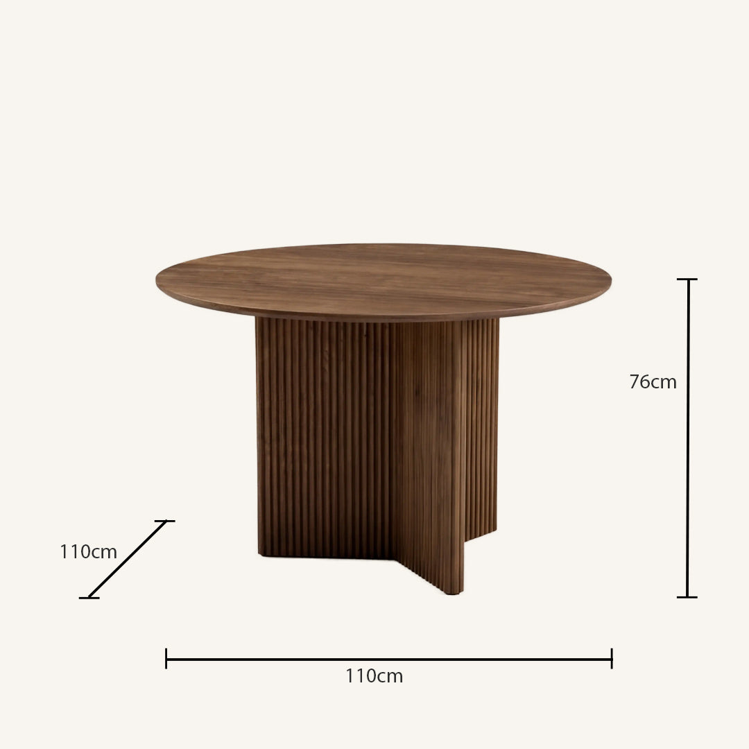 Margot Walnut Round Dining Table