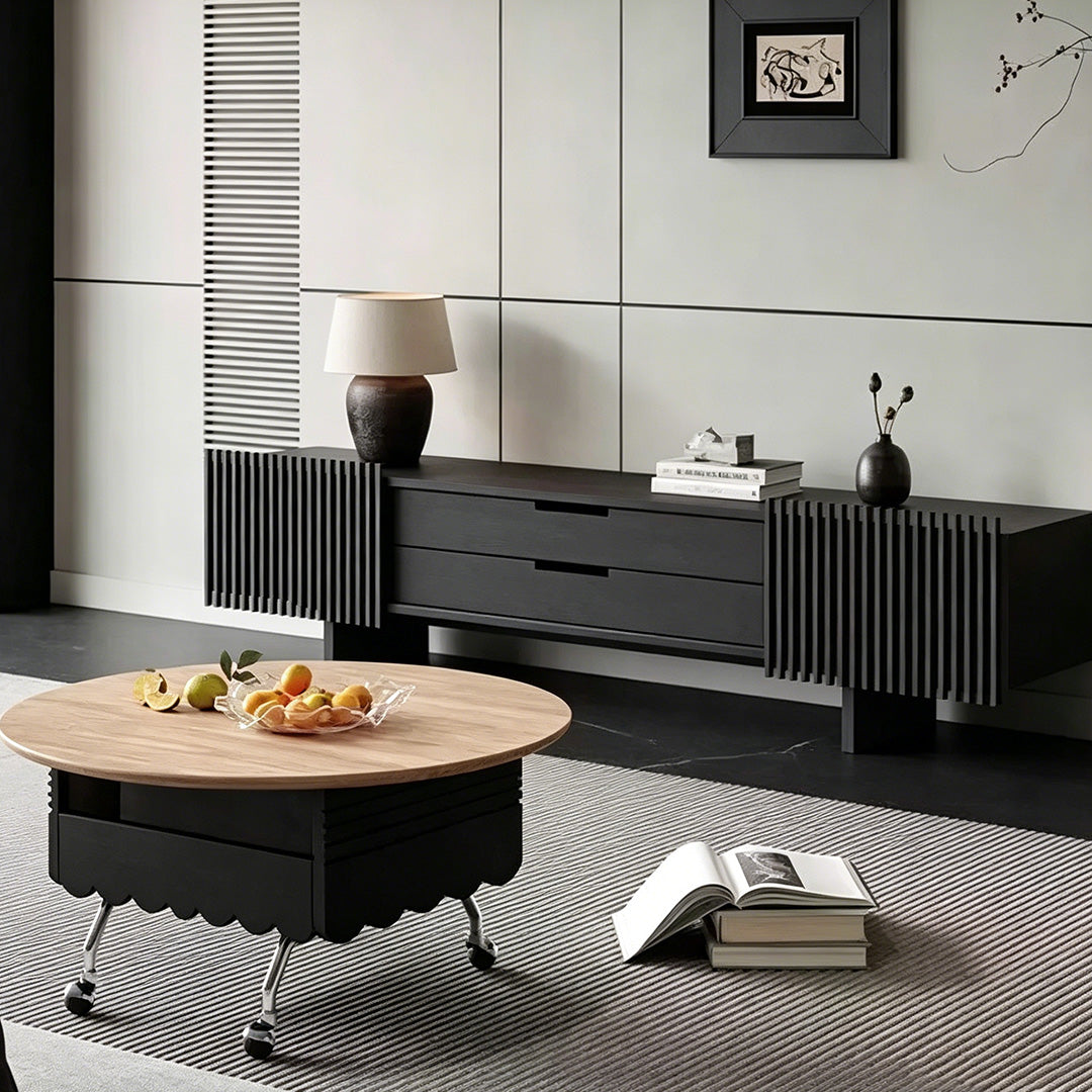 Lorne Black Slat-detail TV Console