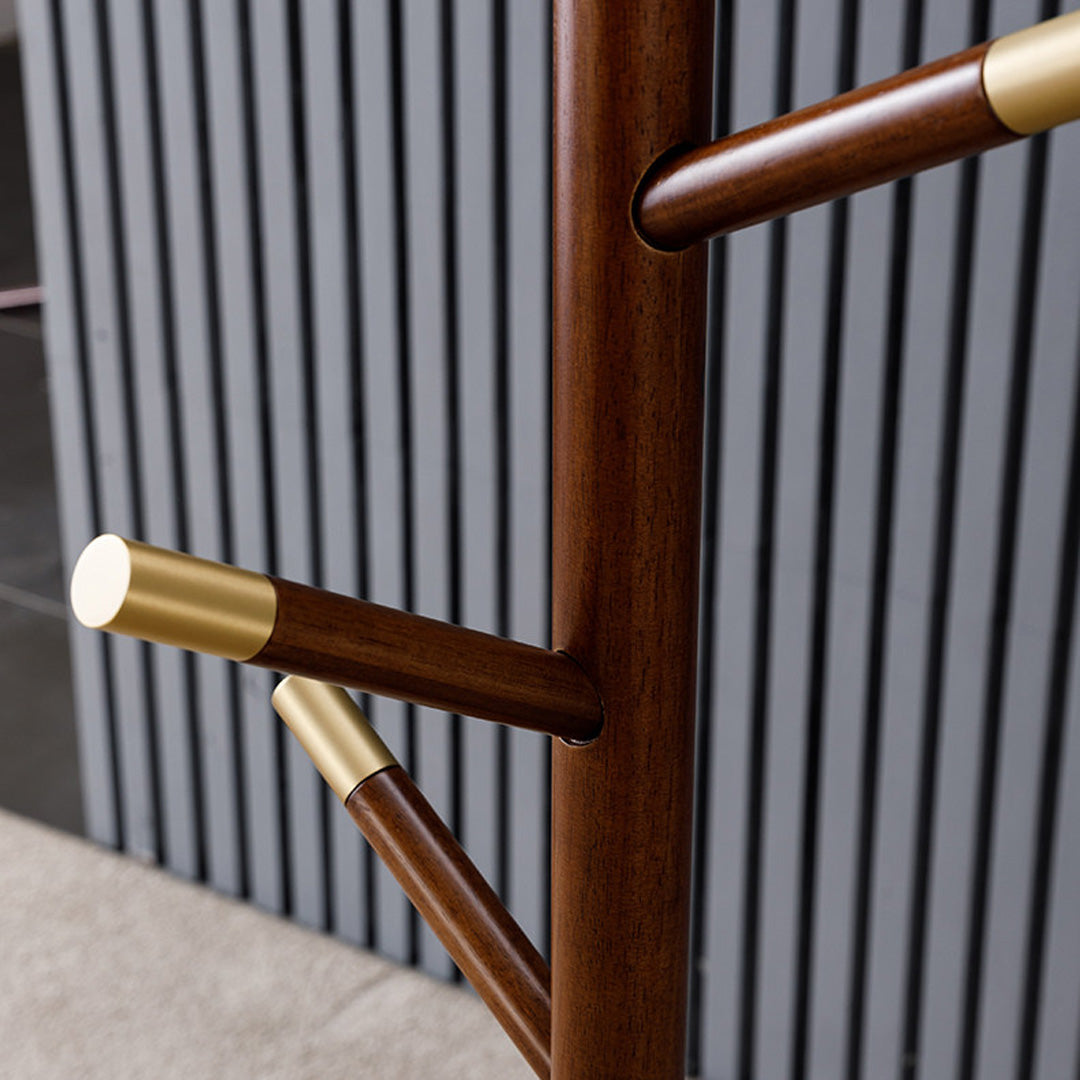 Erik Walnut Coat Stand With Brass Accents