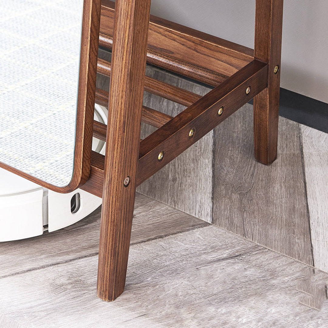 Larkspur Walnut Finish Hallway Mirror Rack