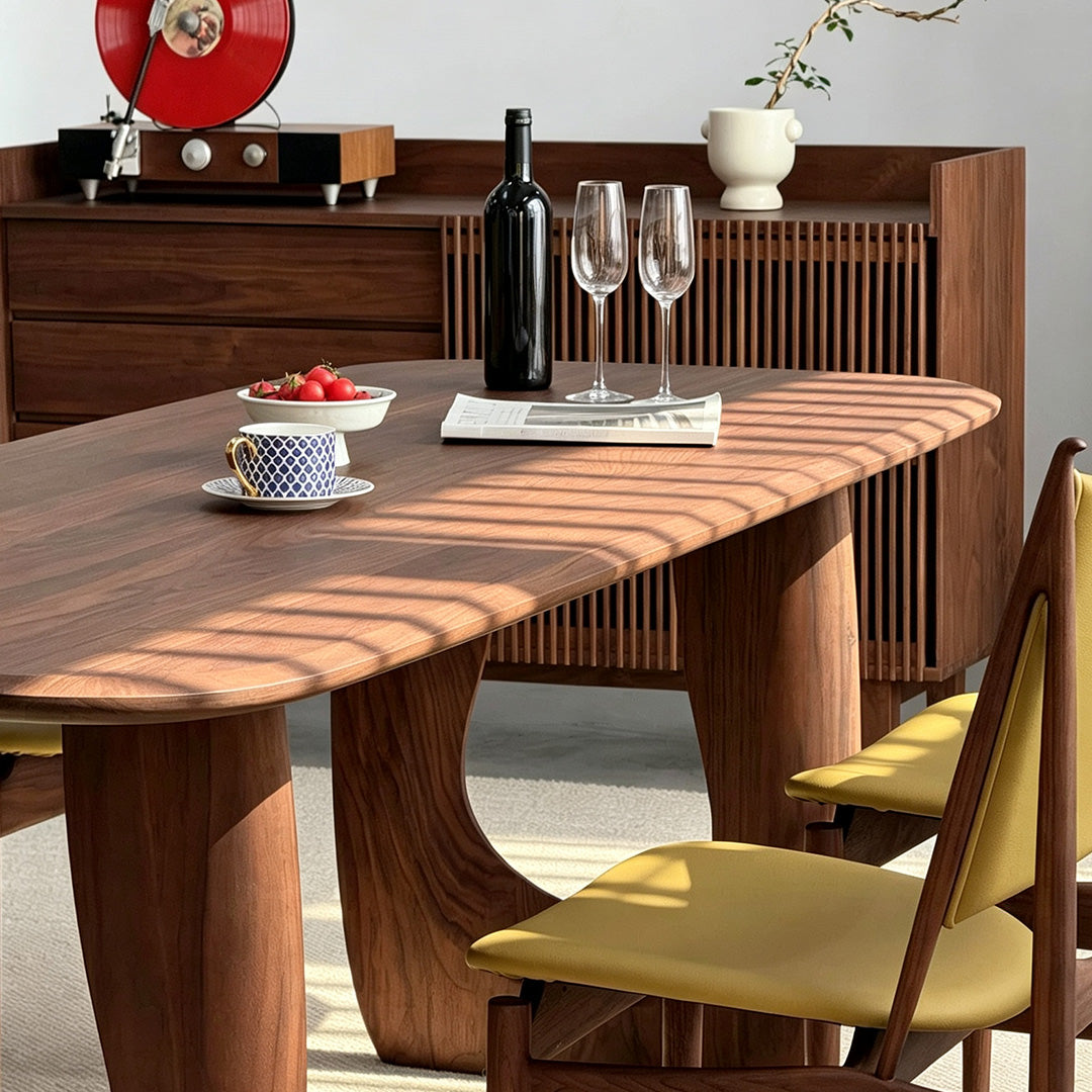 Keaton Walnut Wood Dining Table