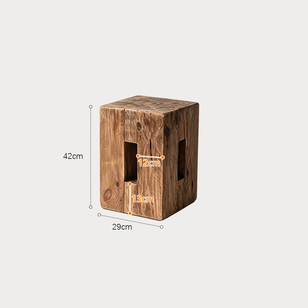 Grover Natural Wood Cube Side Table
