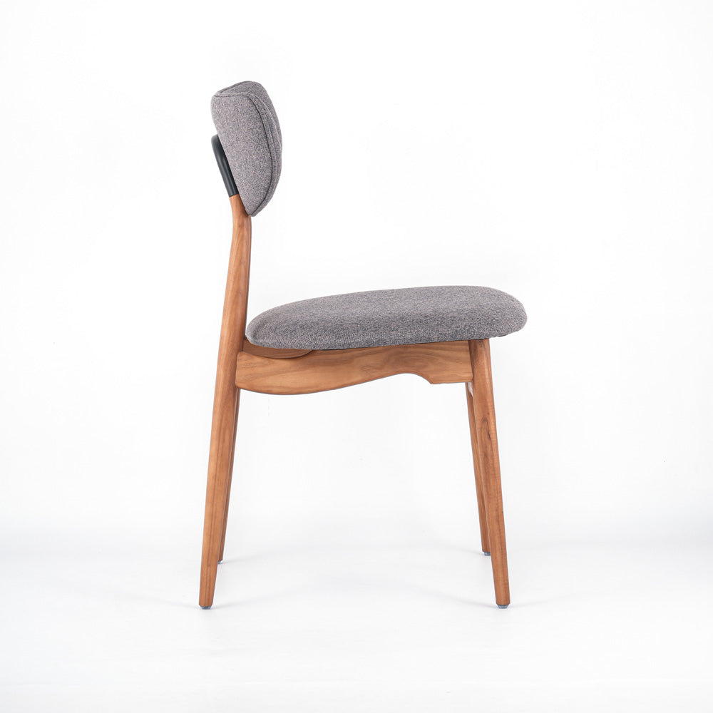 Arden Grey Fabric And Natural Wood Dining Chair