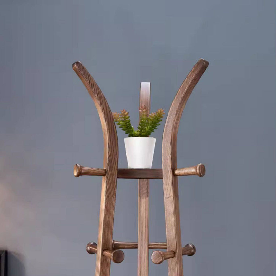 Fulbourn Walnut Wood Standing Coat Rack