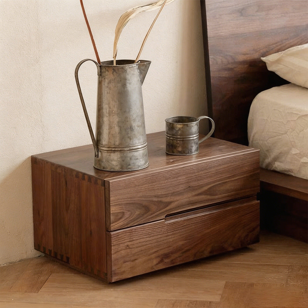 Cole Walnut Low-profile Bed Frame