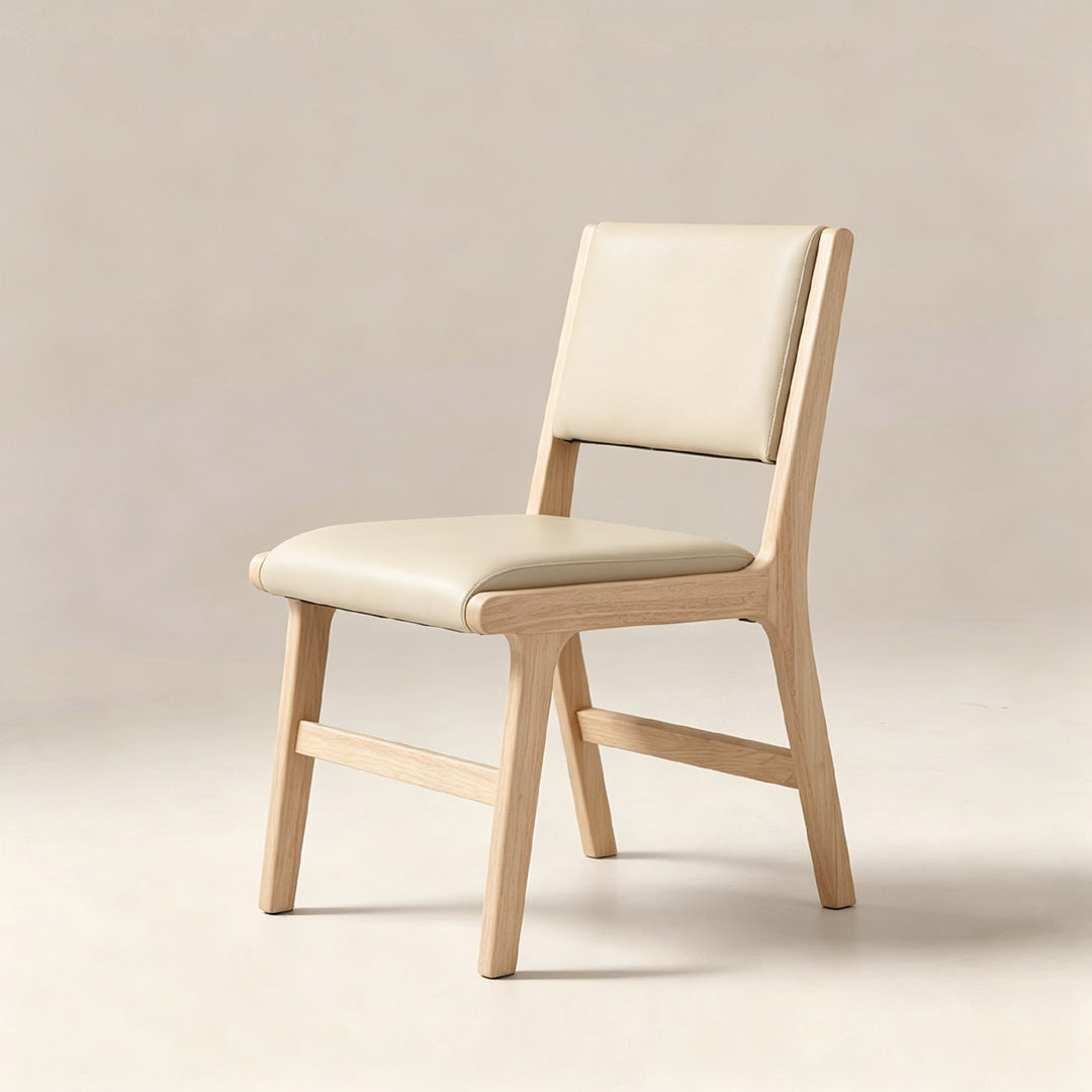 Merrick Natural Wood Cream Upholstered Dining Chair