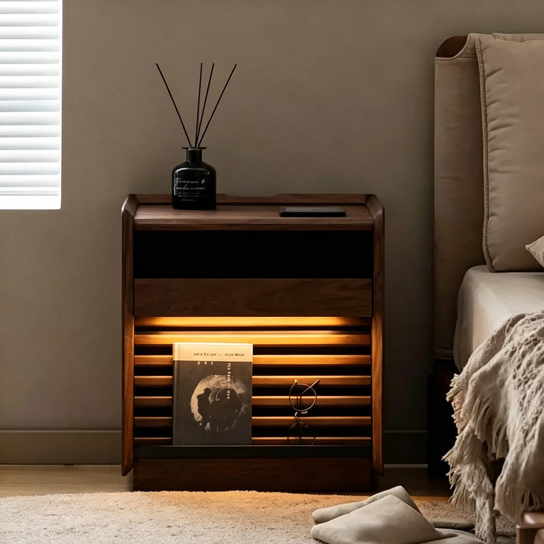 Kai Walnut Nightstand With Ambient Lighting