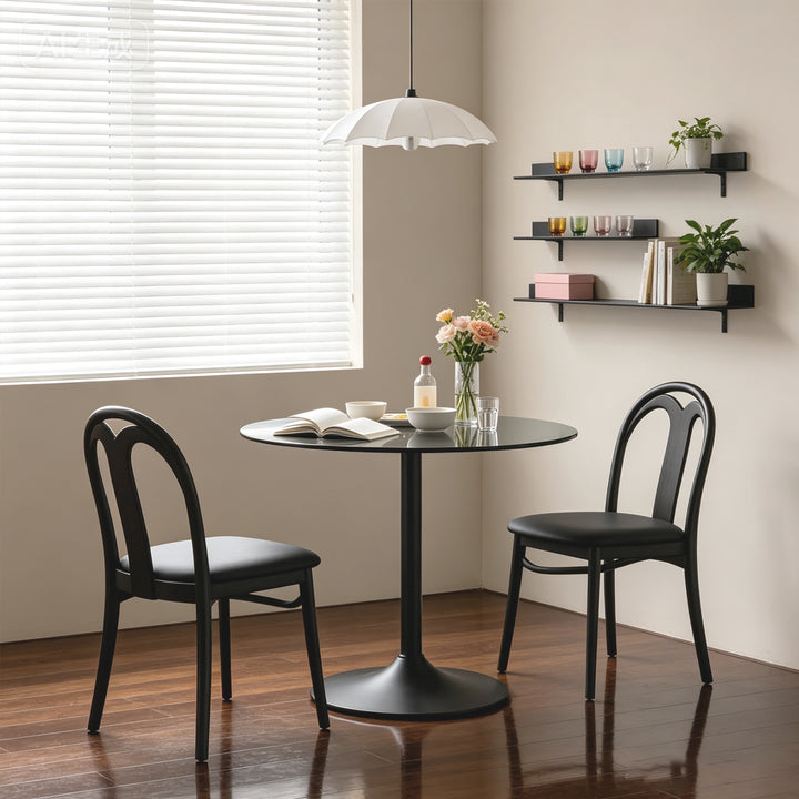 Fulbourn Black Glass Dining Table