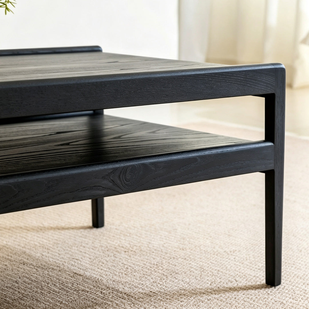 Farley Extendable Coffee Table In Black Wood