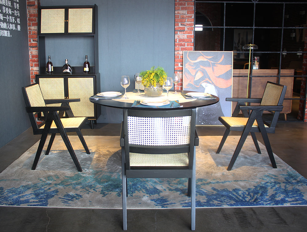 Durable Restaurant Chair Ash Wood Rattan Dinning Chairs Restaurant
