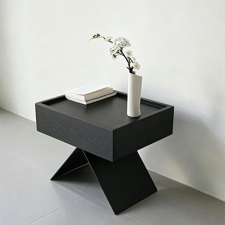 Elliot Black Oak Accent Side Table