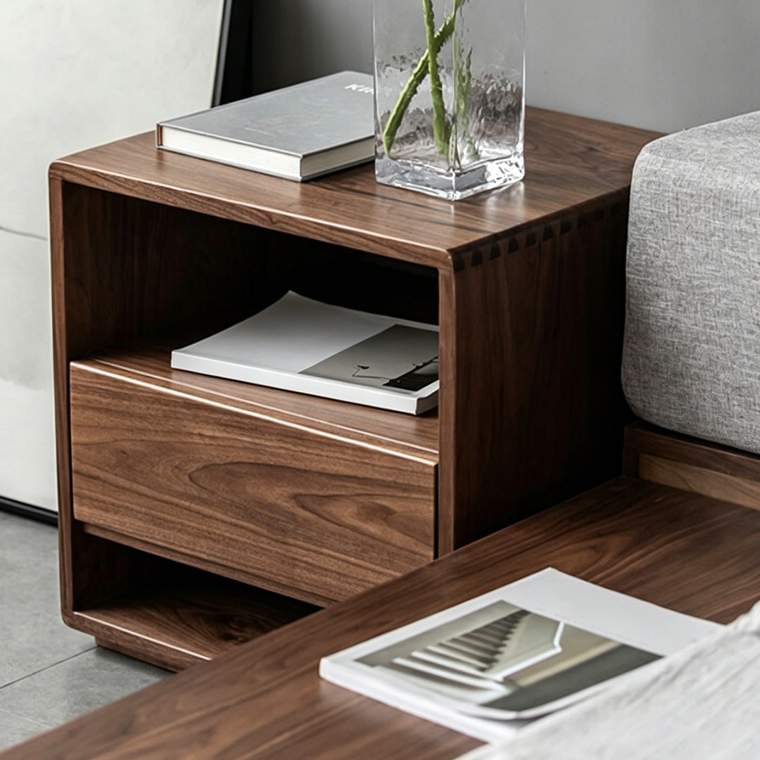 Laurel Brown Solid Wood Bedside Table