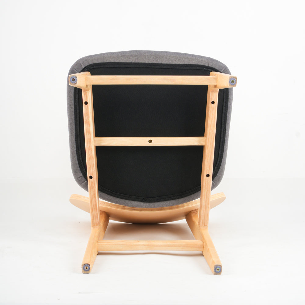 Larkspur Natural Ash Wood Dining Chair With Grey Fabric Seat