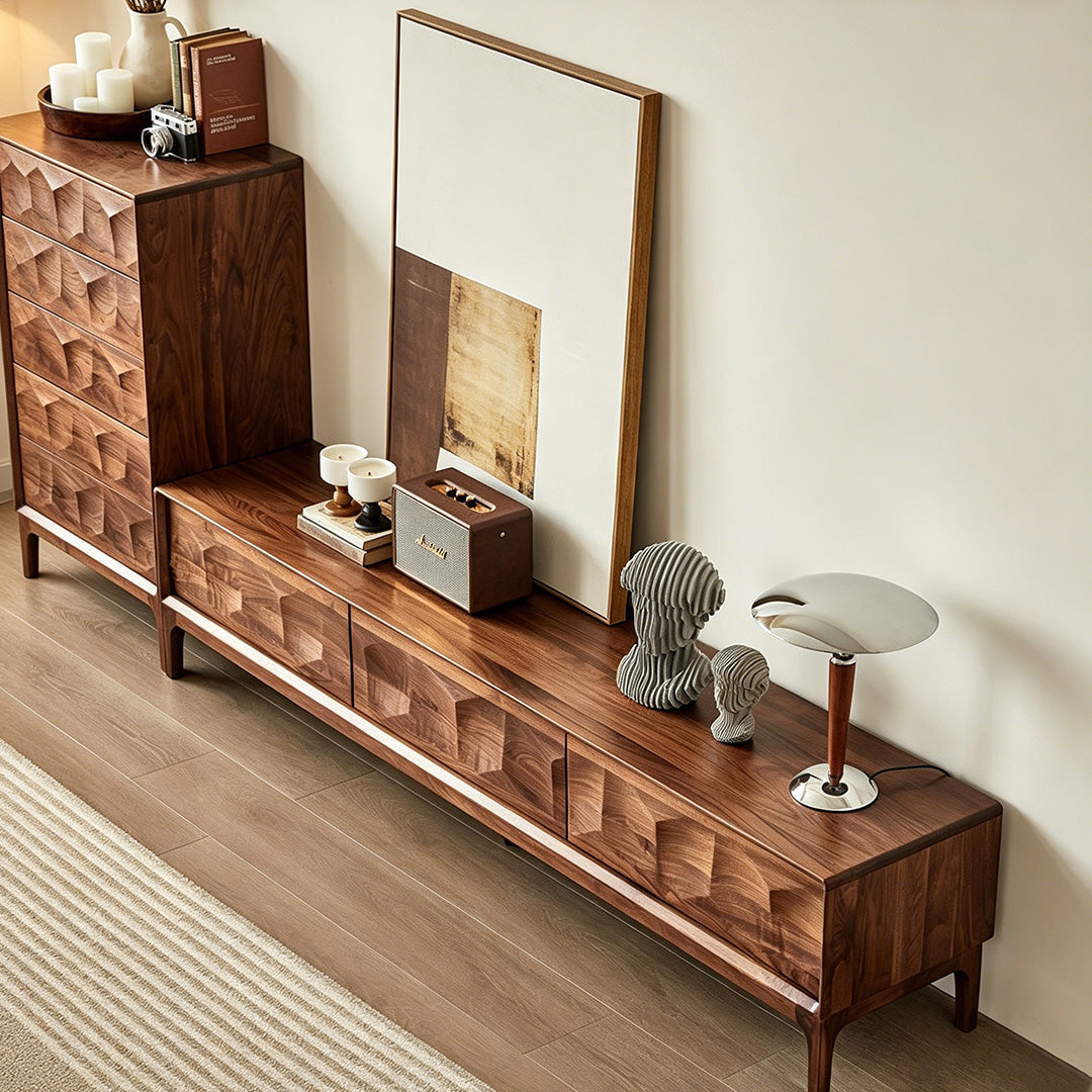 Edward Walnut Wood Low Media Console