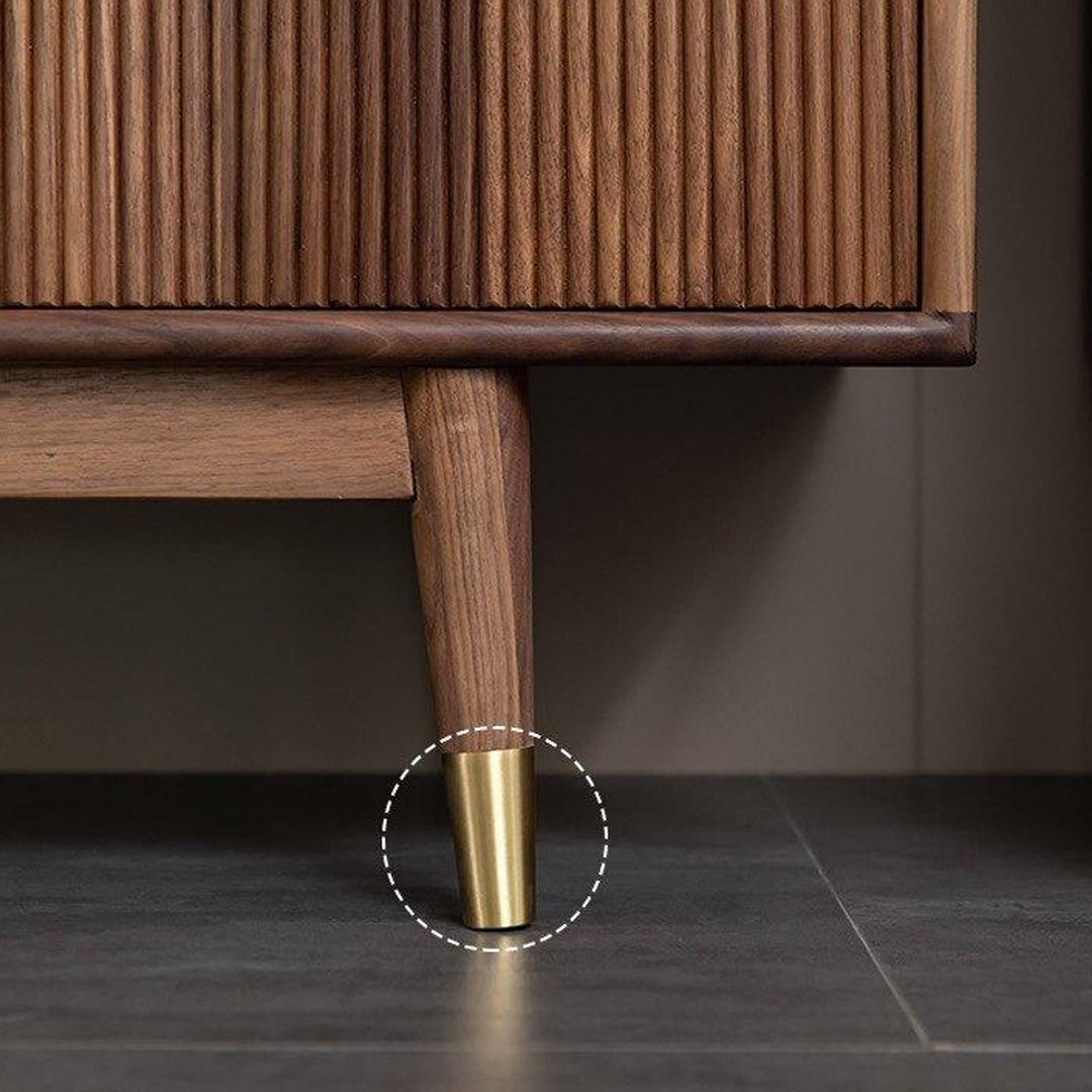 Sam Walnut Wood Sideboard With Ribbed Doors