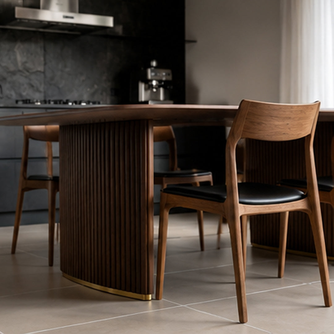 Ninette Walnut Wood Dining Table
