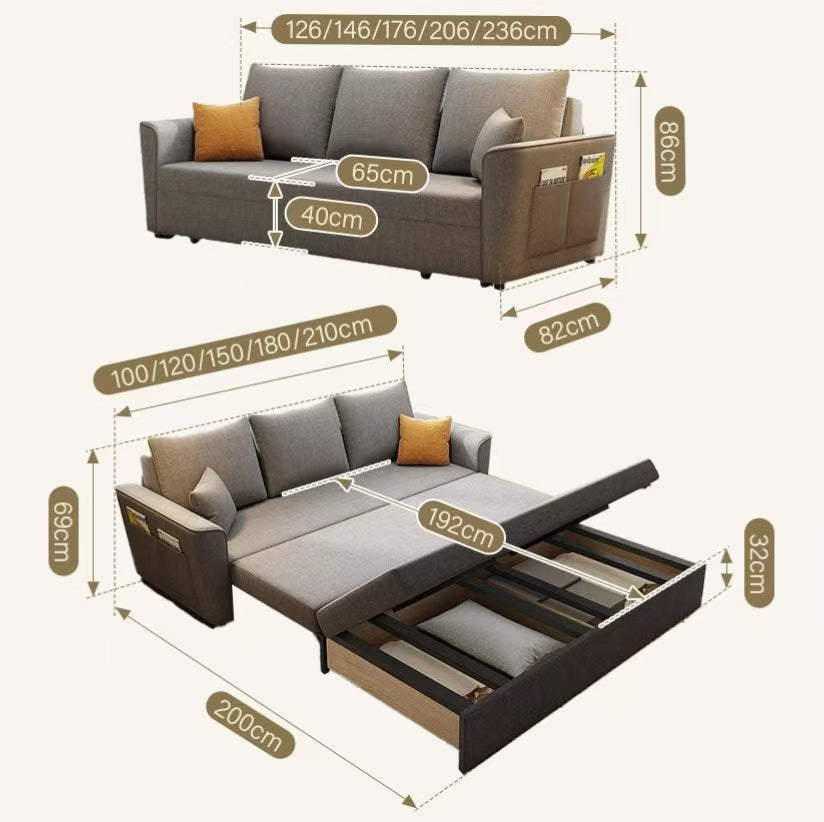 Modern Minimalist Style Multi-functional Foldable Sofa Bed