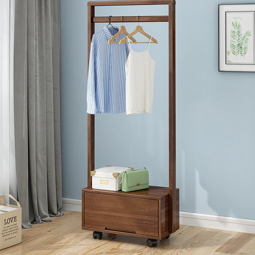 Ashford Walnut Finish Standing Clothes Rack