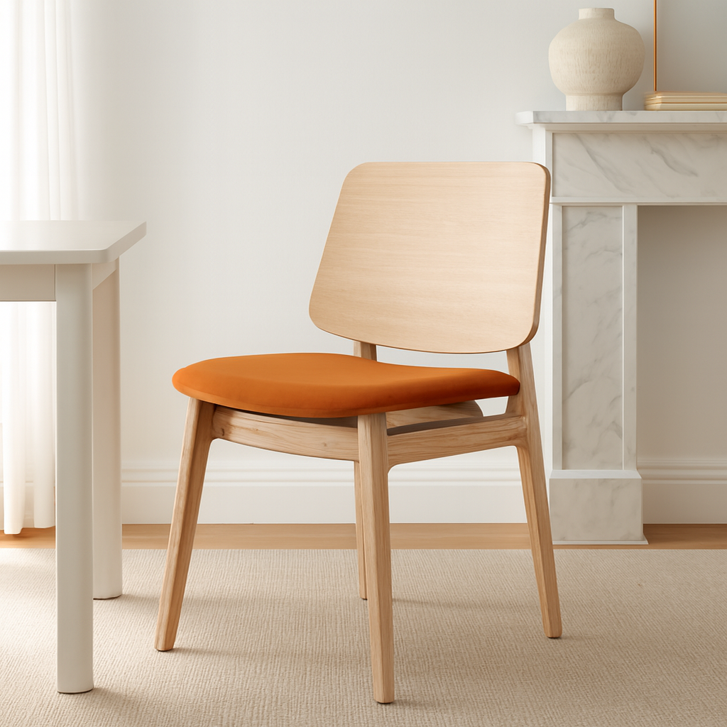 High Quality Modern Solid Wood Dining Chairs Ash Timber Durable Solid Wood Chair for Living Room and Hotel lifestyle scene image
