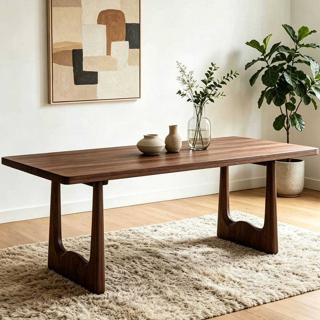 Jude Walnut Solid Wood Dining Table