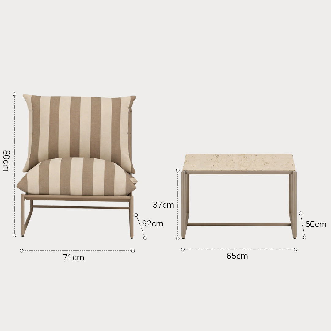Fulbourn Beige Striped Outdoor Lounge Set