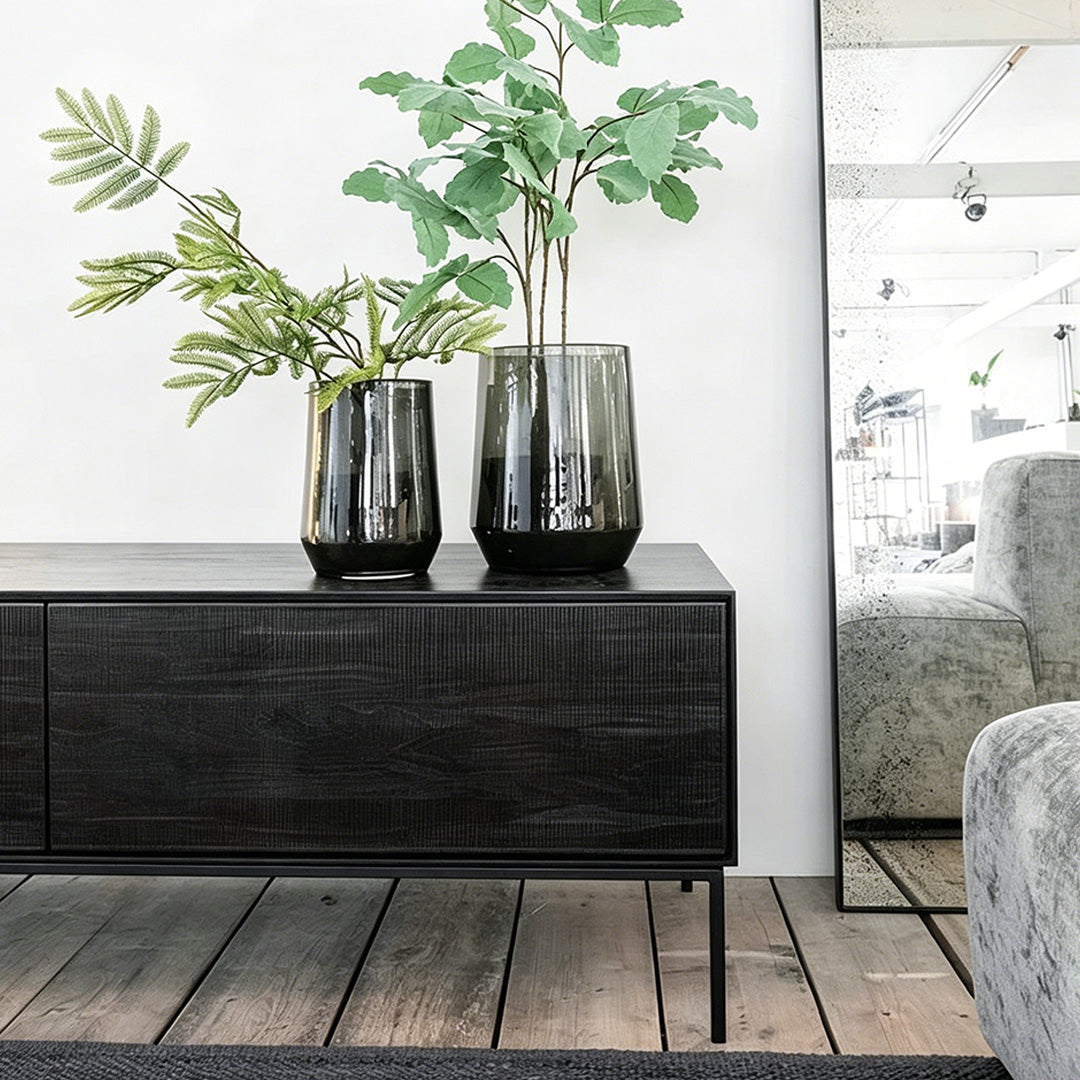 Reuben Matte Black Low Storage Unit