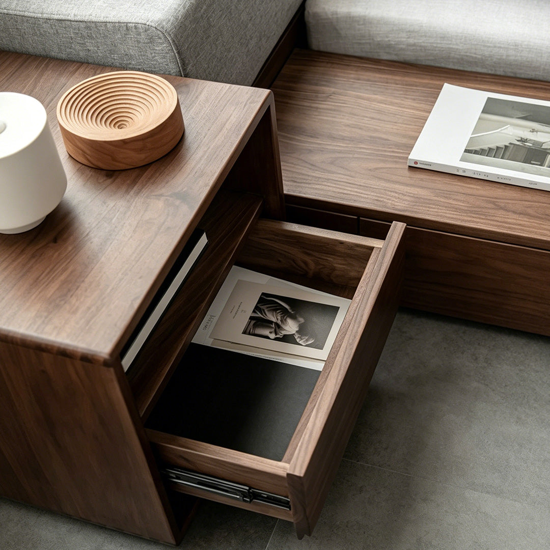 Laurel Brown Solid Wood Bedside Table