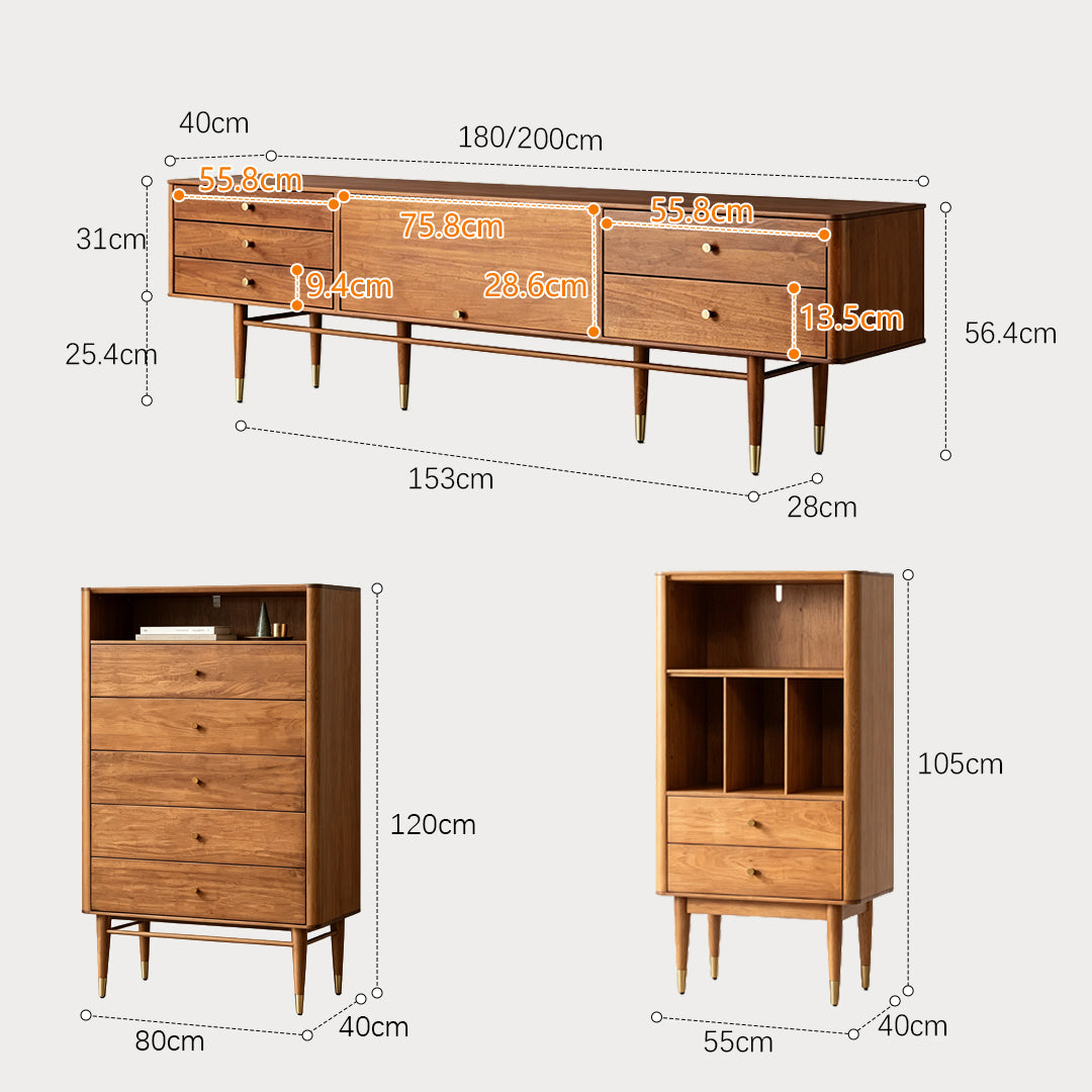 Billy Walnut Wood Sideboard