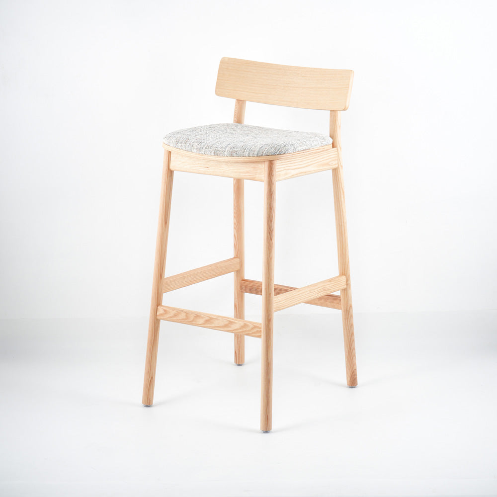 Cadeiras Altas De Bar Tabouret En Bois Bar Ash Wood Bar Stool Half-removed Seat Cushion