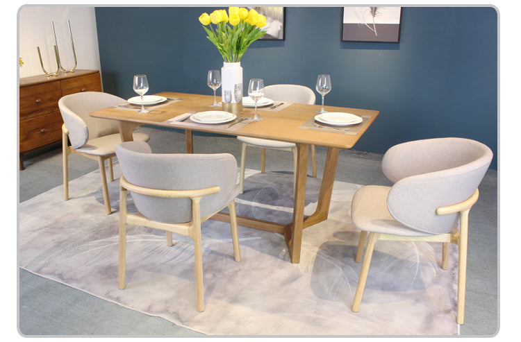 Nordic Modern Solid Wood Dining Chairs for Home Office and Bathroom Use Hotel & Restaurant Lounge Chair with Leather Backrest