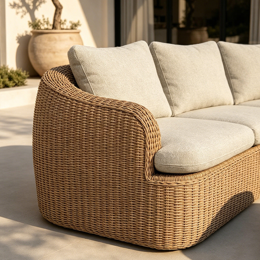 Noah Natural Wicker Outdoor Seating Set