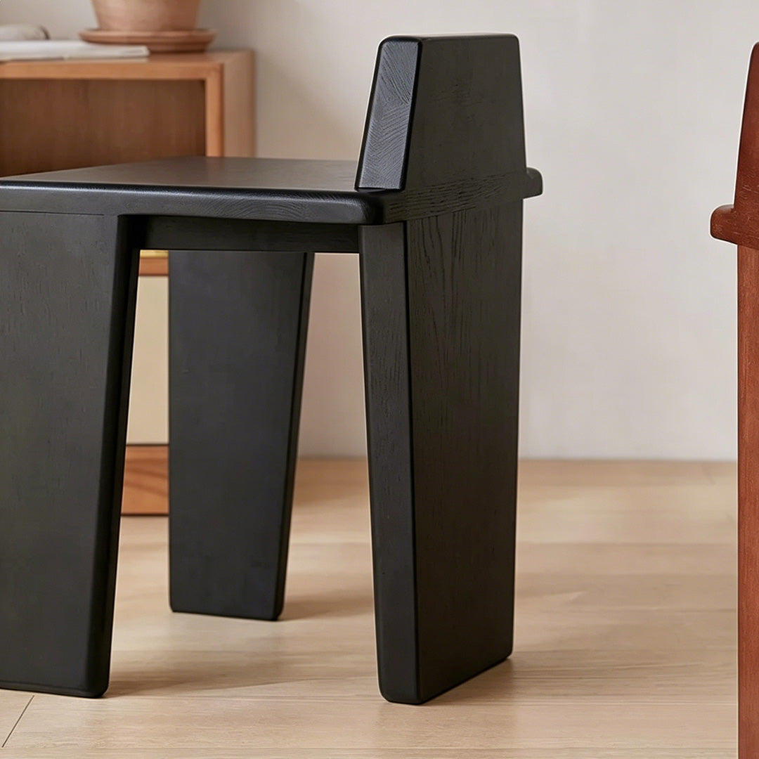 Black Briar solid wood dining chair side and rear view