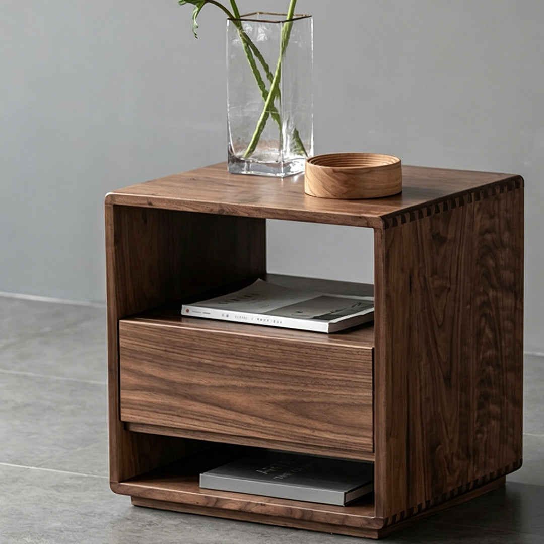 Laurel Brown Solid Wood Bedside Table