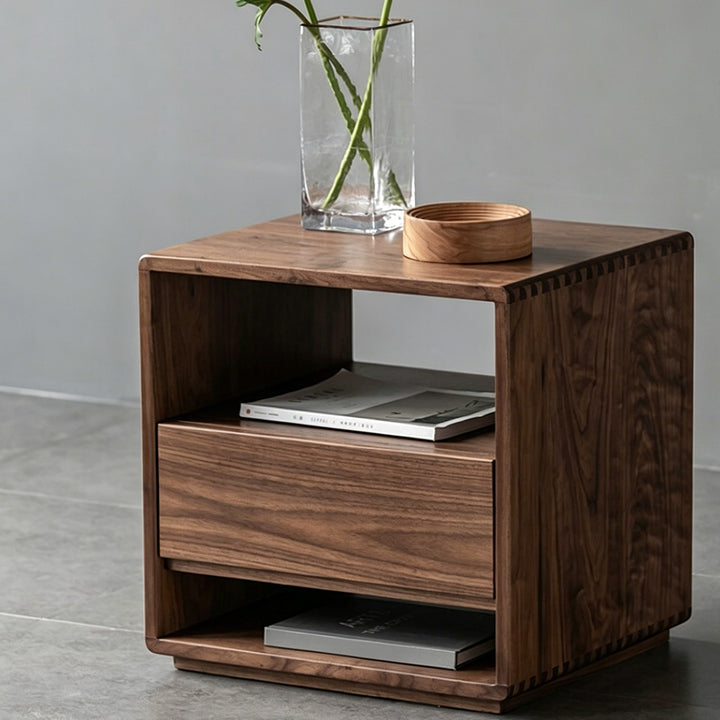 Laurel Brown Solid Wood Bedside Table