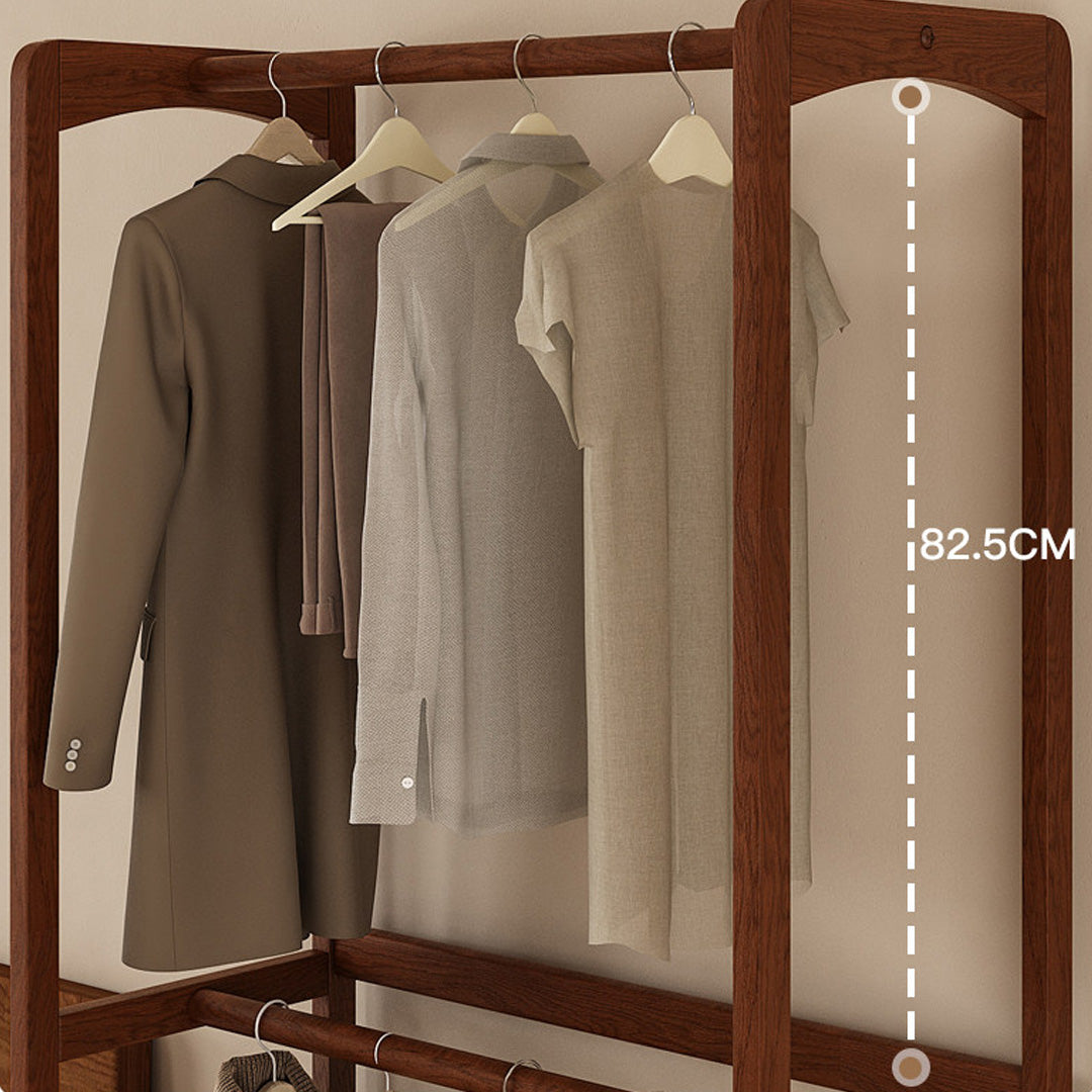 Svea Walnut Open Wardrobe With Shelves And Drawers