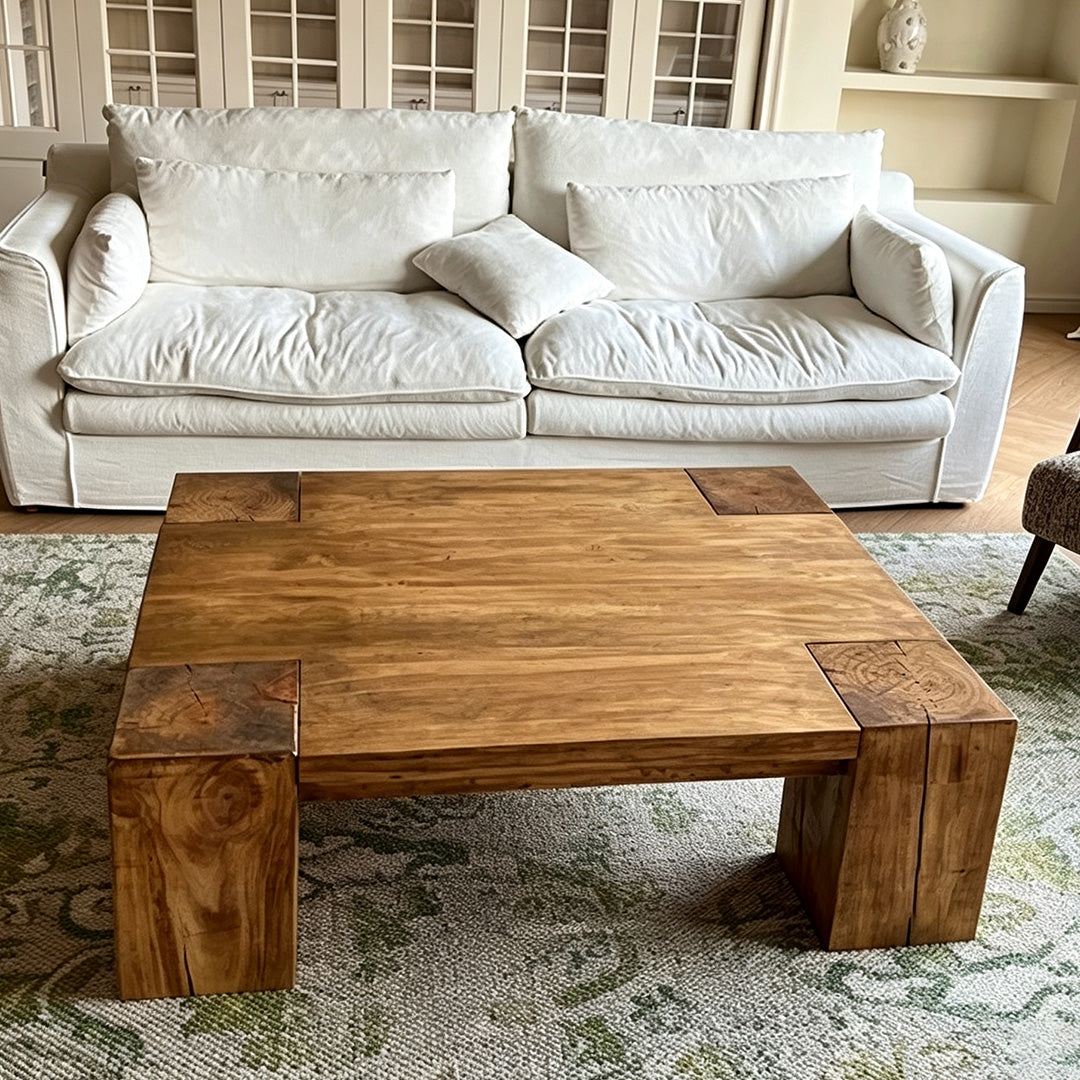 Ezra Natural Wood Chunky Coffee Table