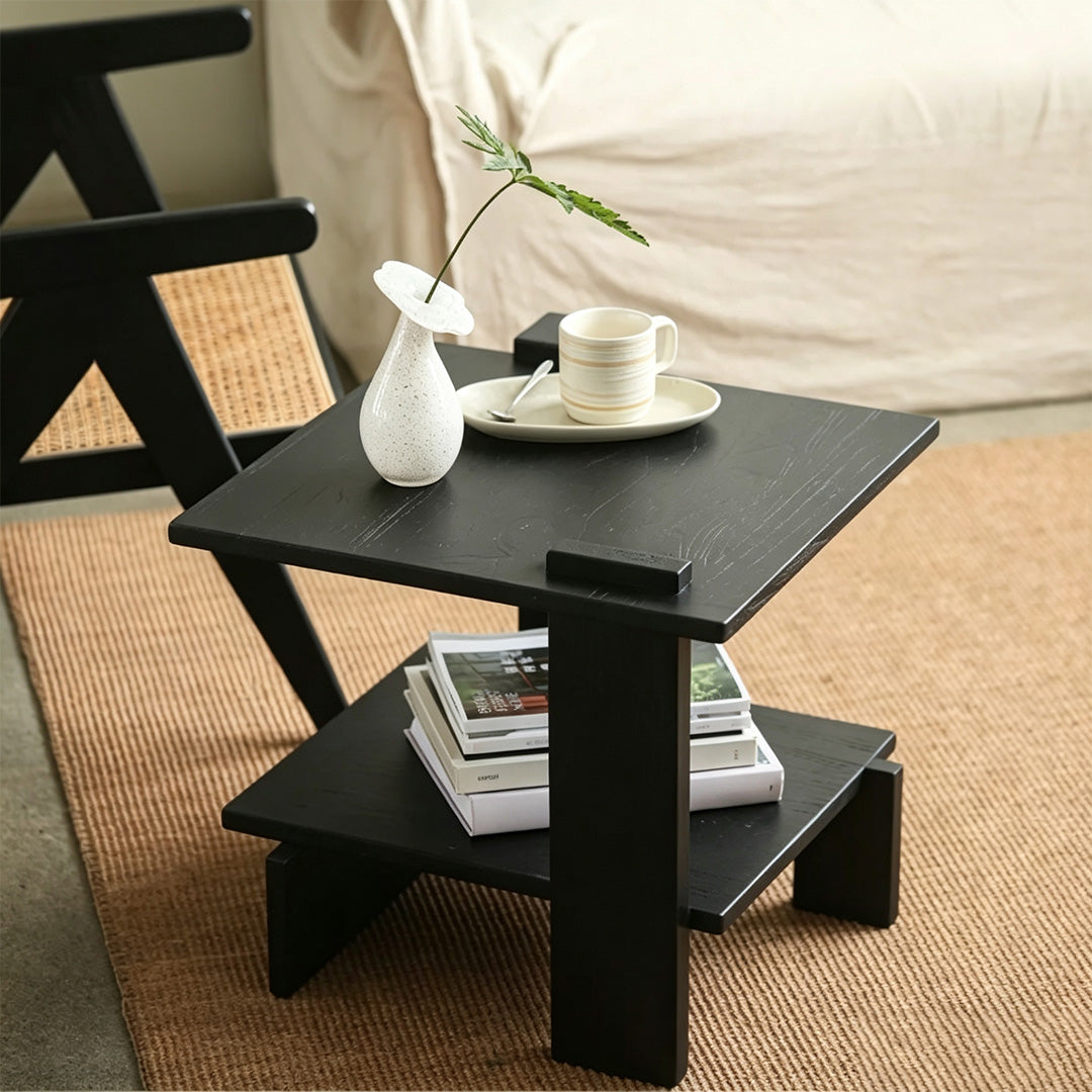 Holden Black Wood Accent Side Table