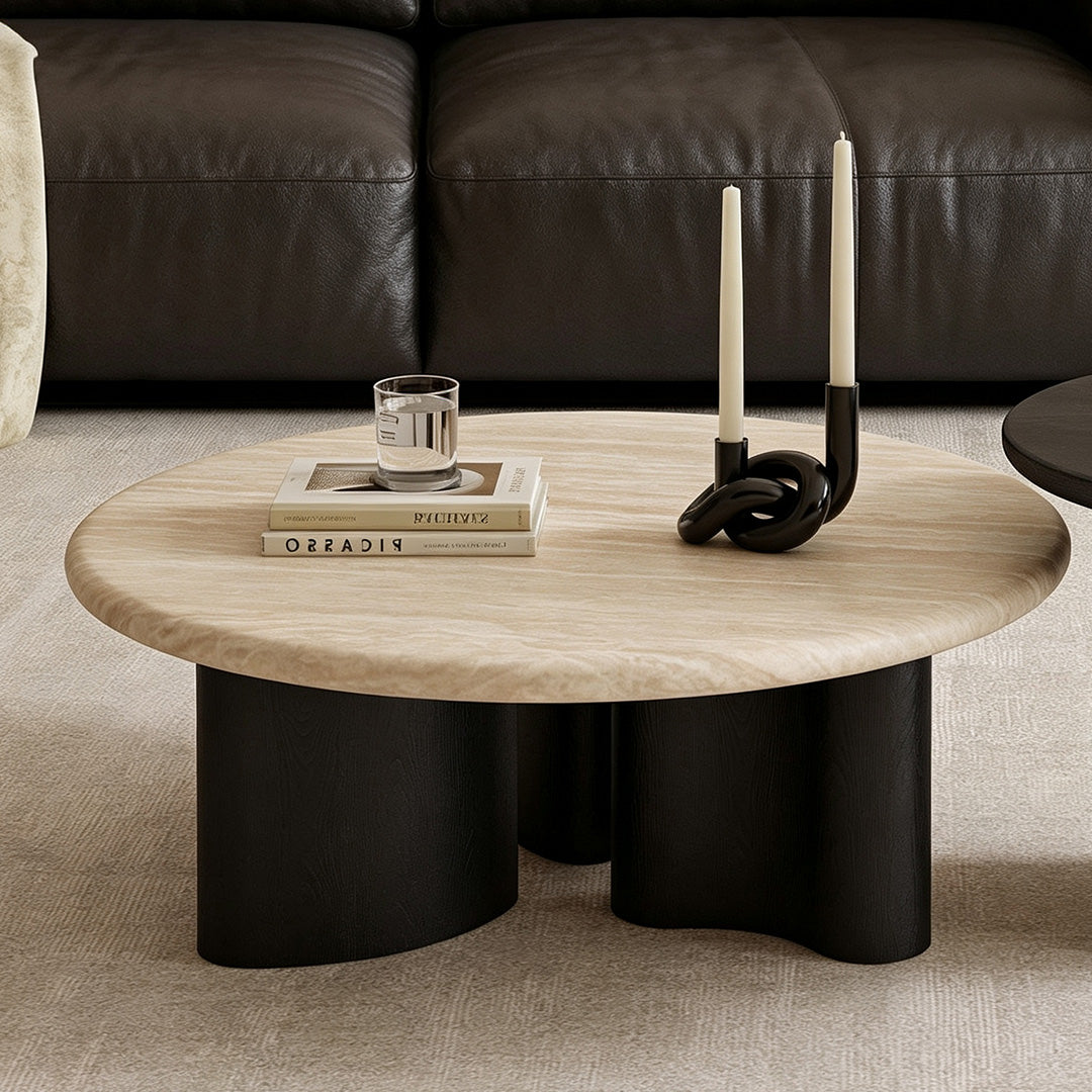 Jim Black Base & Stone Top Coffee Table Set
