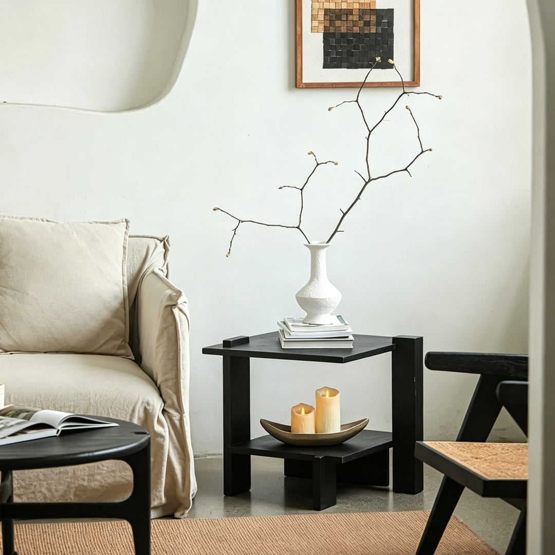Holden Black Wood Accent Side Table