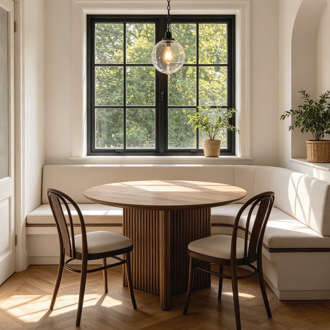 Margot Walnut Round Dining Table