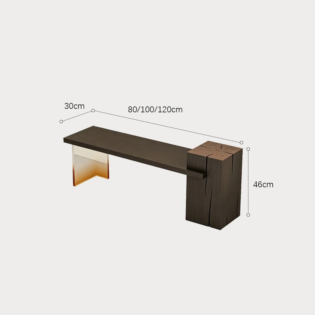 Cruz Amber Gradient Acrylic And Dark Wood Shoe Bench