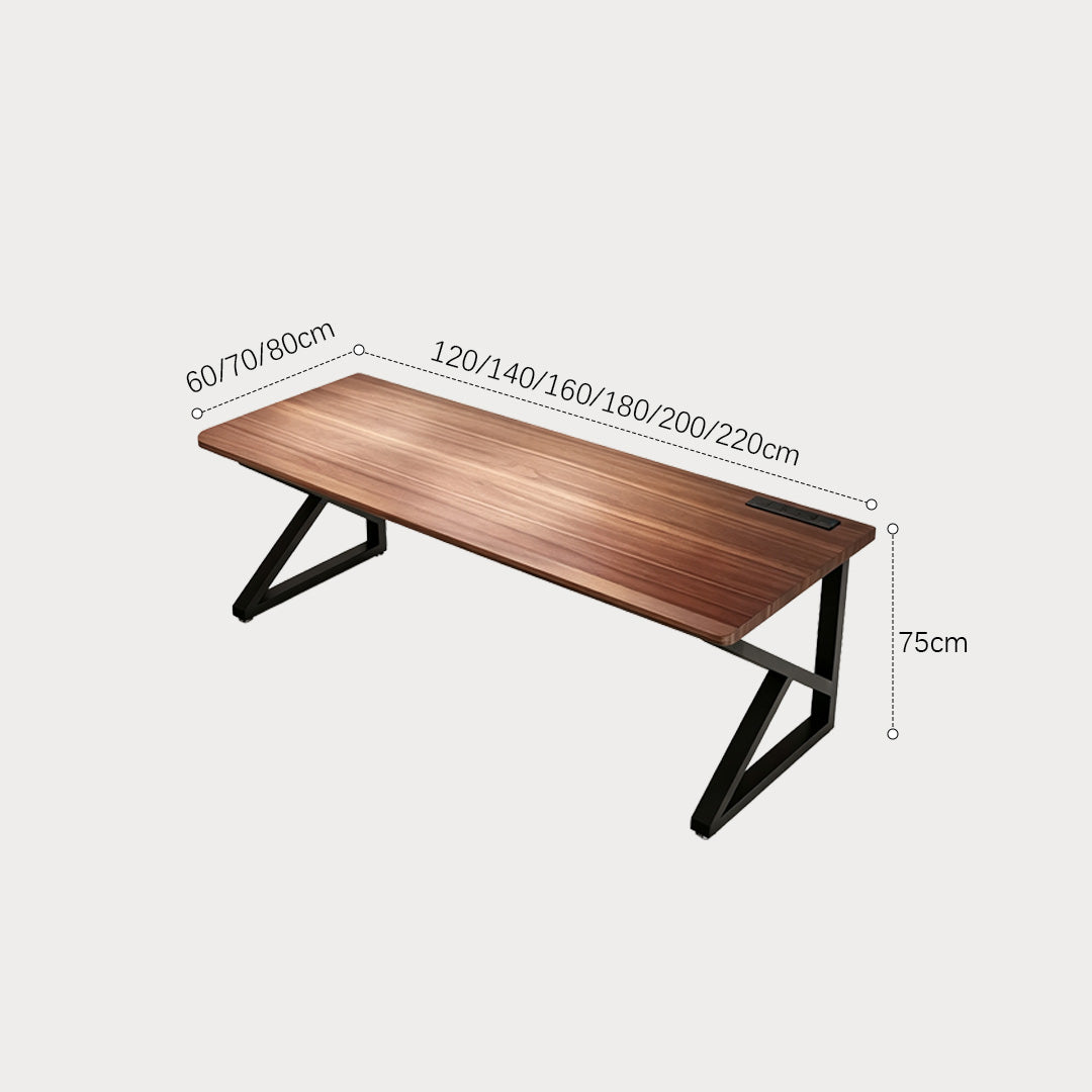 Hayden Walnut Finish Dual Monitor Desk