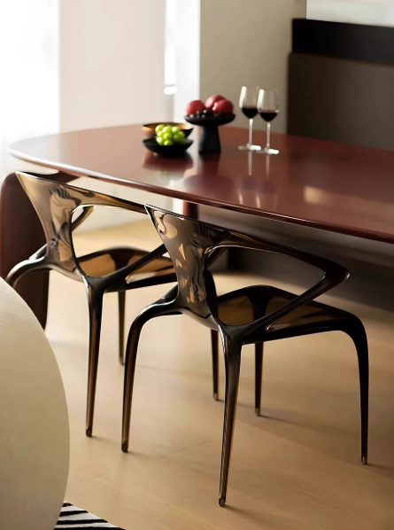 Acrylic transparent chair, home dining chair, Nordic creative design crystal chair, AVA chair, light luxury backrest chair.