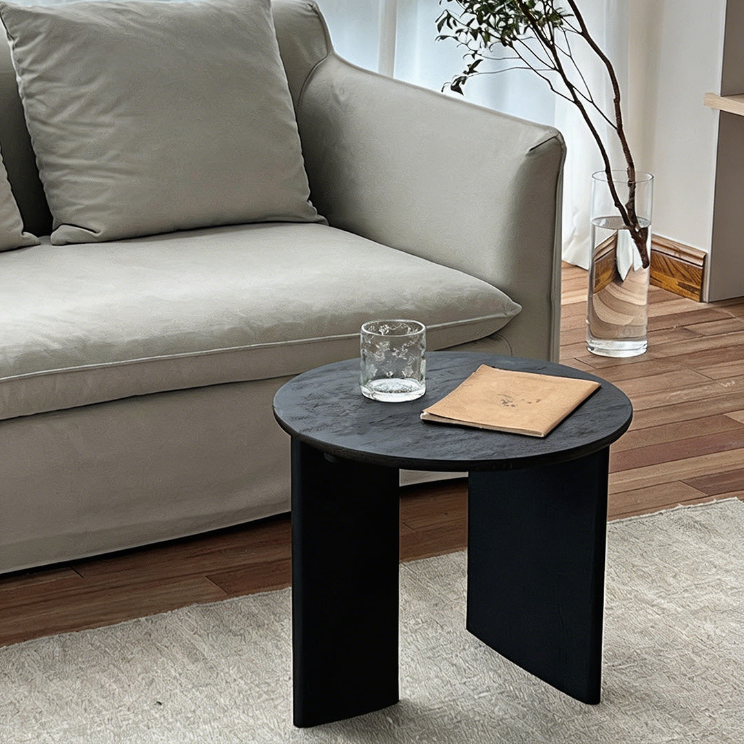 Camden Black Wood Round Coffee Tables Set
