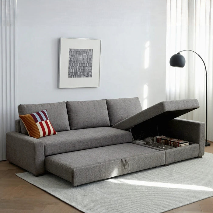 Luxury Three Seater Corner Sofa Bed With Practical Storage Space
